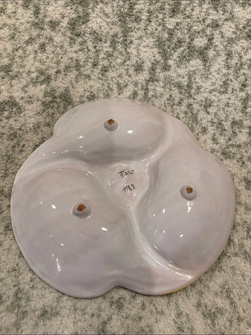 Hand-Painted Italian Ceramic Fruit Divided Serving Dish NWT Artisan Made